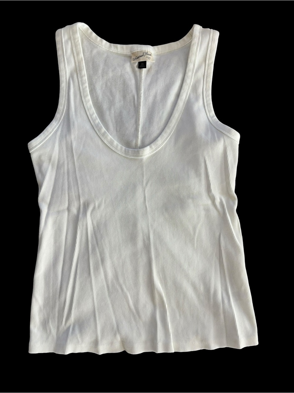 Universal Thread White Ribbed Scoop Neck Tank - Picture 1 of 5